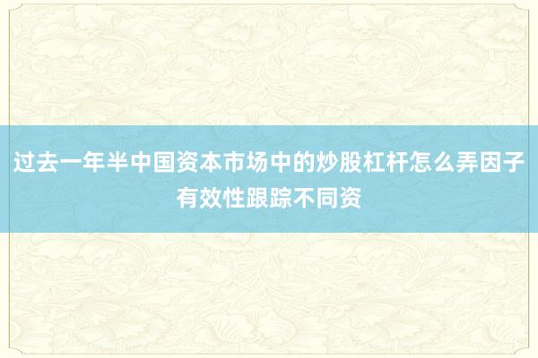 过去一年半中国资本市场中的炒股杠杆怎么弄因子有效性跟踪不同资