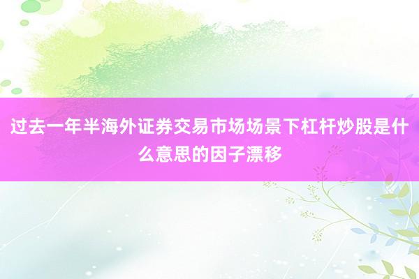 过去一年半海外证券交易市场场景下杠杆炒股是什么意思的因子漂移